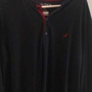 Nautica Navy Blue Henley Shirt
